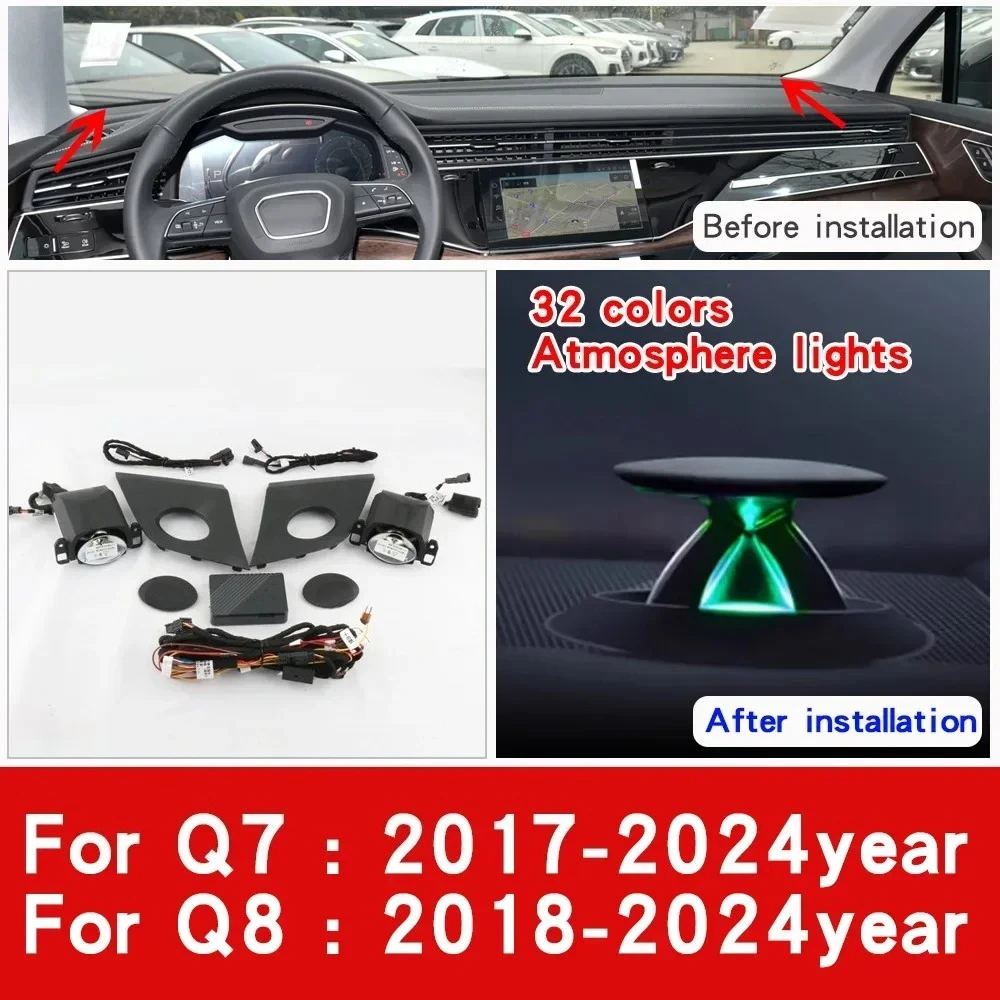 

Твитер-подъемник Динамик с атмосферным освещением для Audi A6 C7 C8 A7 A4 A5 B8 B9 Q5 2017-2024 центральная приборная панель труба профессиональная Лампа