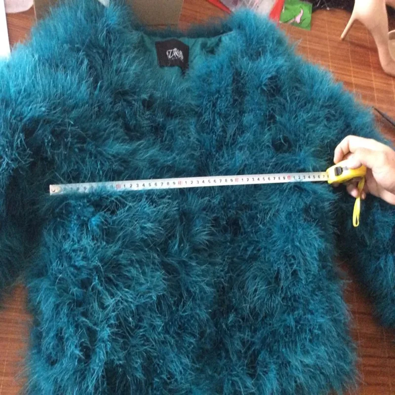 11 colors fashion sexy Ostrich wool turkey fur winter coat women Large size ostrich feather fur jacket C-3