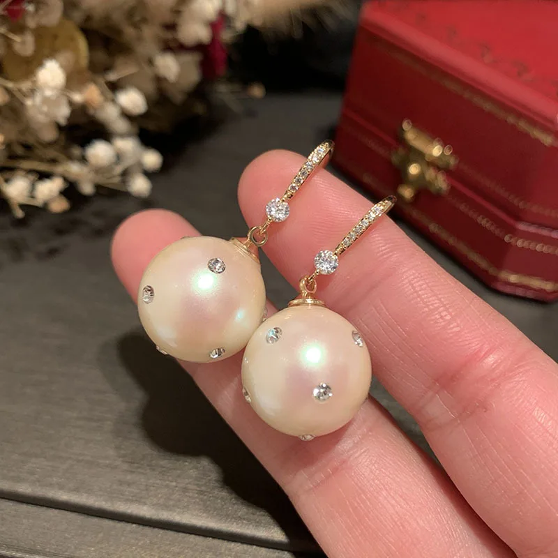 Высококачественные циркониевые свадебные серьги AAA жемчужные для невесты