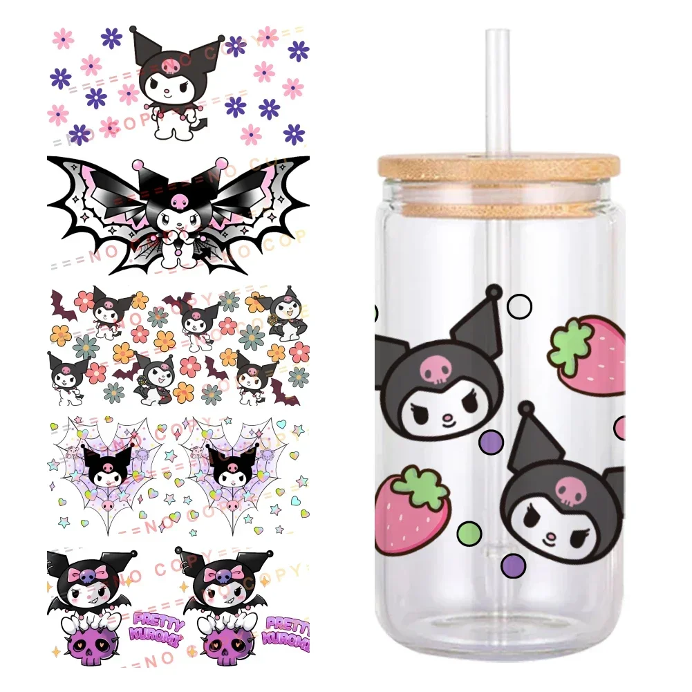 W 11x24 см Mini UV DTF переводная наклейка Sanrio мультфильм Kuromi Melody водонепроницаемые