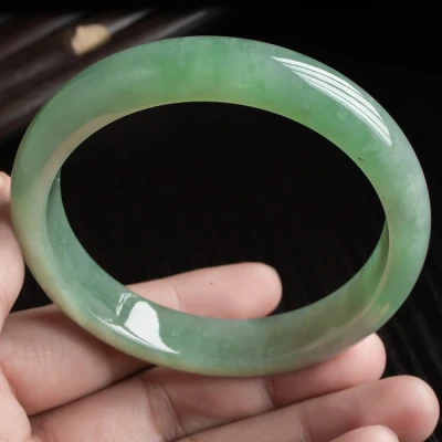 

Браслет из Мьянмы, зеленый нефрит 54 мм-62 мм