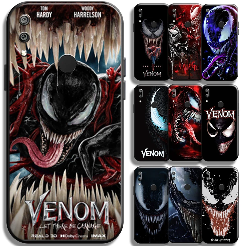 

Marvel Venom For Huawei Y7 Y6 2019 Y6P Y7P 2020 Y7S Phone Case Cover Back Cases Carcasa Soft Liquid Silicon TPU Black