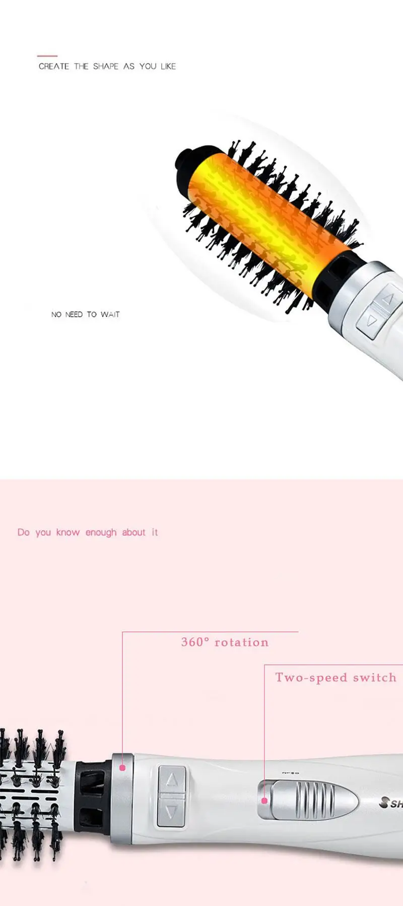 Одношаговая расческа для выпрямления волос с горячим воздухом плойка