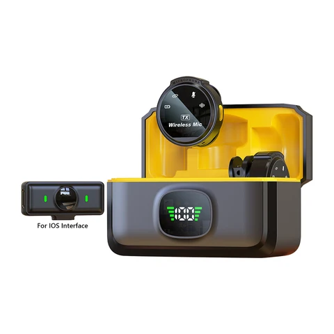 Беспроводной круглый Мини Магнитный микрофон на шею с зажимом для iPhone 15 14 и iPad и MacBook