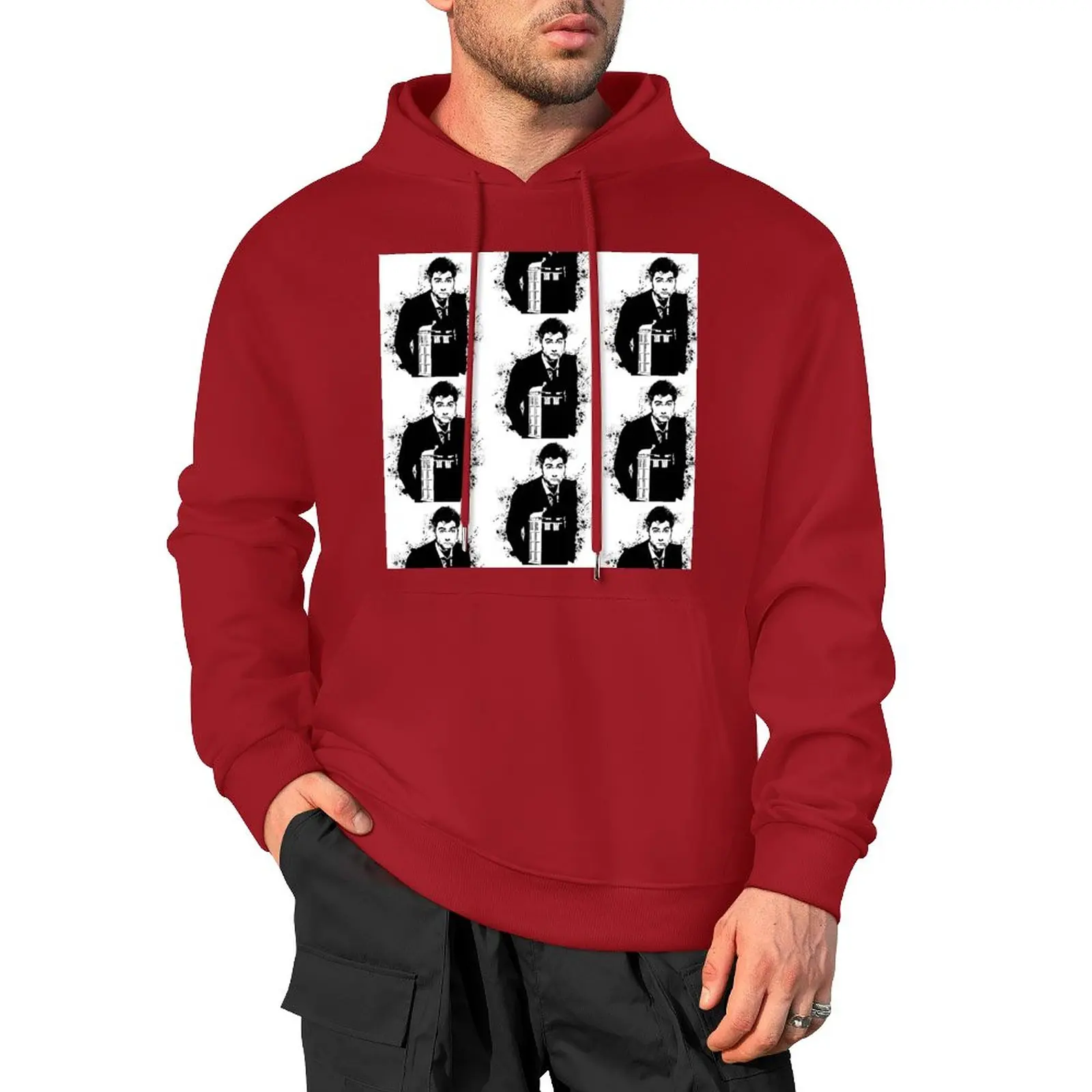 

Свитер с капюшоном из чистого хлопка, мужской крутой и красивый удобный свитер для мальчиков с мультяшным принтом на осень и зиму