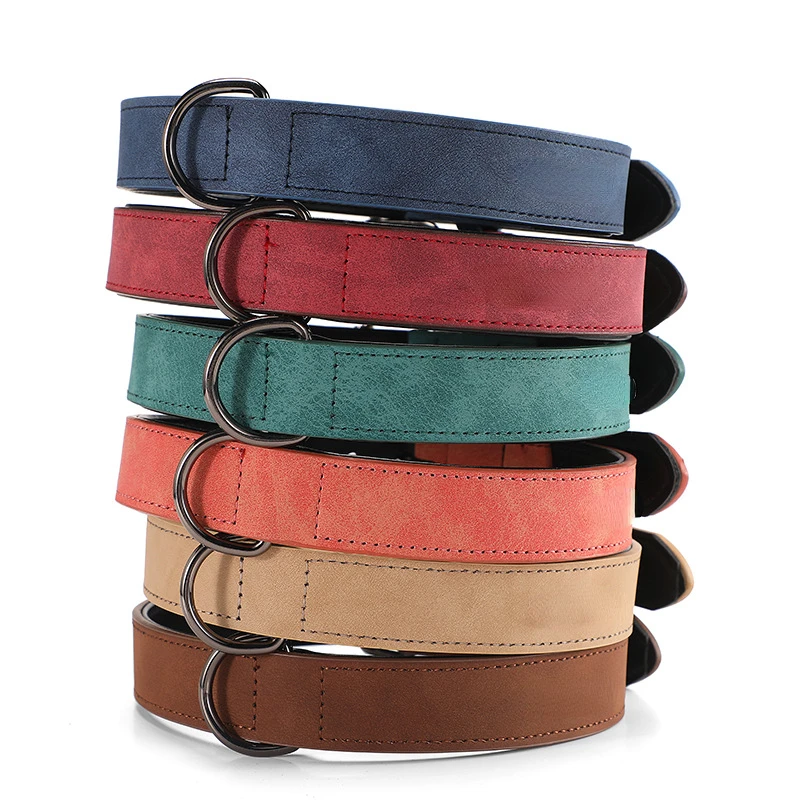 

Rolled Leather Dog Collar and Leash Durable Round Personalized Collars Small Medium Large Dogs Puppy Cat
