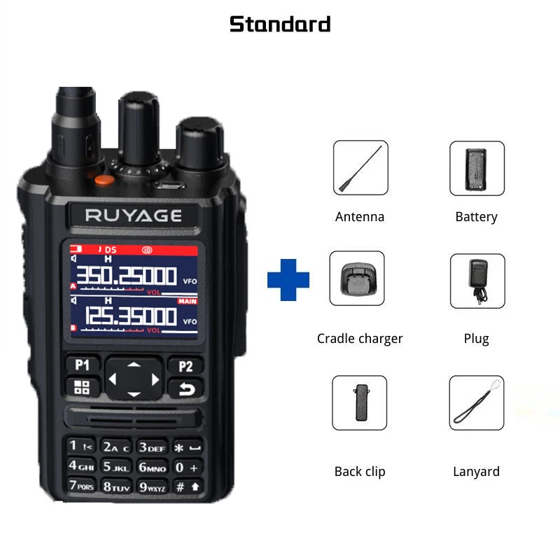 Tanie Ruyage UV9D GPS 6 Zespołów Amatorska Szynka Dwukierunkowa Radio 256CH Air Band Walkie Talkie VOX DTMF SOS Kolorowy Telewizor LCD Policja Skaner Lotnictwo