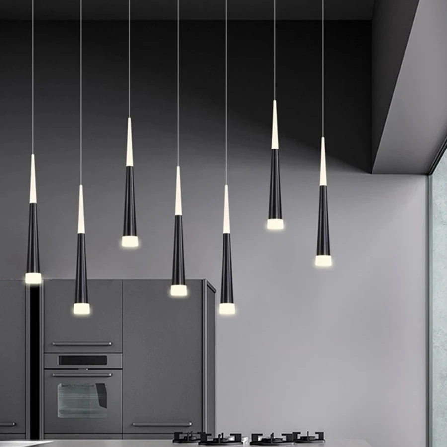 

Modern Acrylic Long Tube Pendant Light Bedroom Bedside Up Down Droplight Kitchen Cafe Bar Window LED Suspension Hanging Lamp