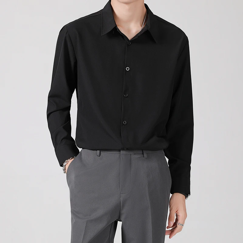 Fashion Dress Solid Quality Long Sleeve Formal Business Men Shirts