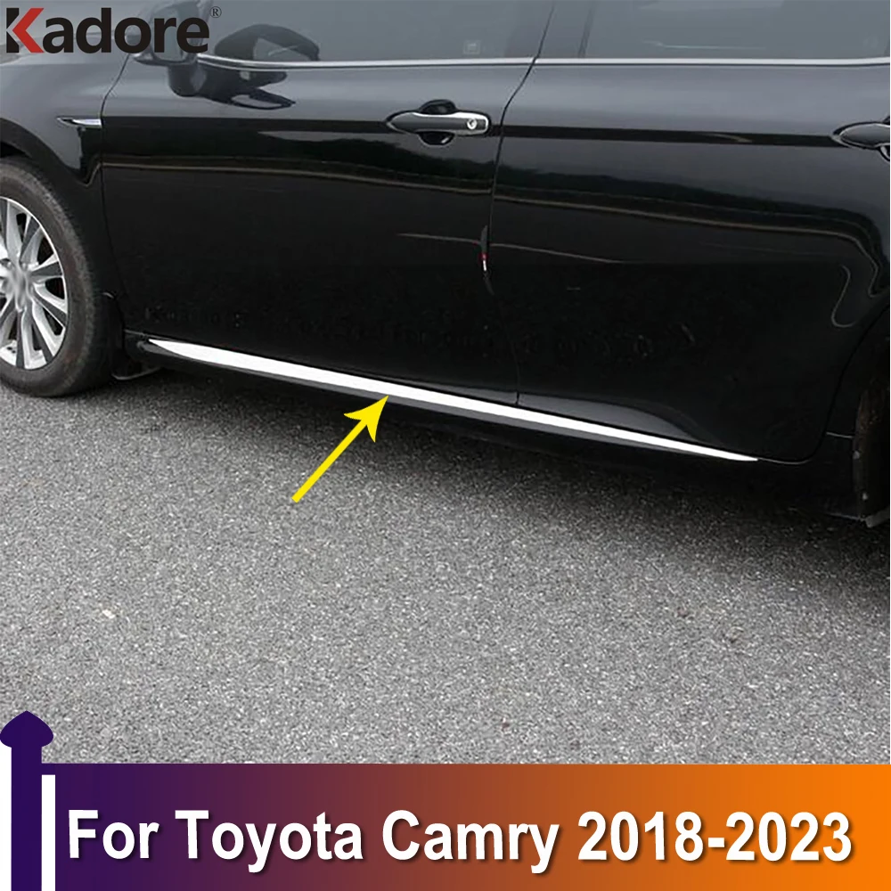 

For Toyota Camry SE XSE TRD Sport 2018-2022 2023 Exterior Accessories Car Side Body Molding Line Cover Trim Stainless Steel