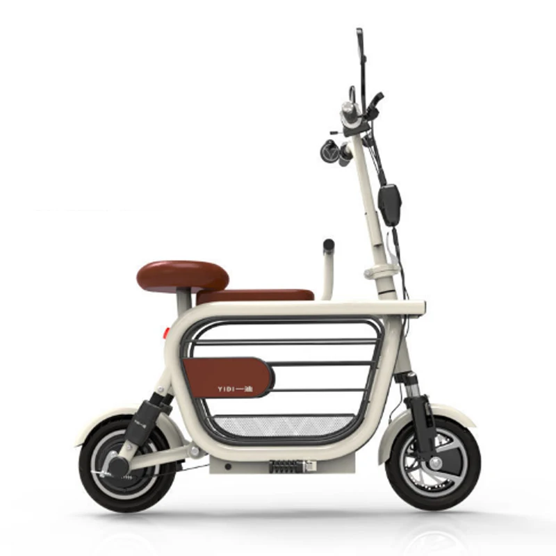 

10inch Mini Parent-child Electric Bicycle Light Folding 2 Seat Lithium Battery 400W High Carbon Steel E Bike