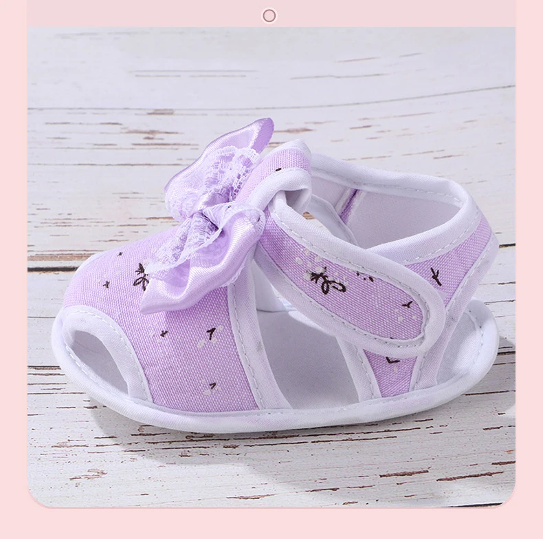 

2022 Children Summer Clogs 0-18M Newborn Infant Baby Girl Princess Bowknot Sandal Sneakers Toddler Soft Crib Walkers Casual Shoe