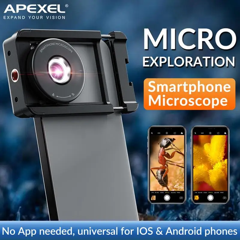 

Цифровой микроскоп, объектив 100X для телефонов с мобильным фотообъективом CPL, компактный объектив с зажимом для детей и взрослых