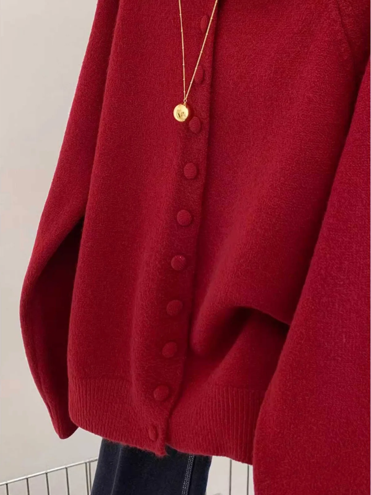 Зимний красный свитер с кукольным воротником больших размеров 0 00–50 00 кг