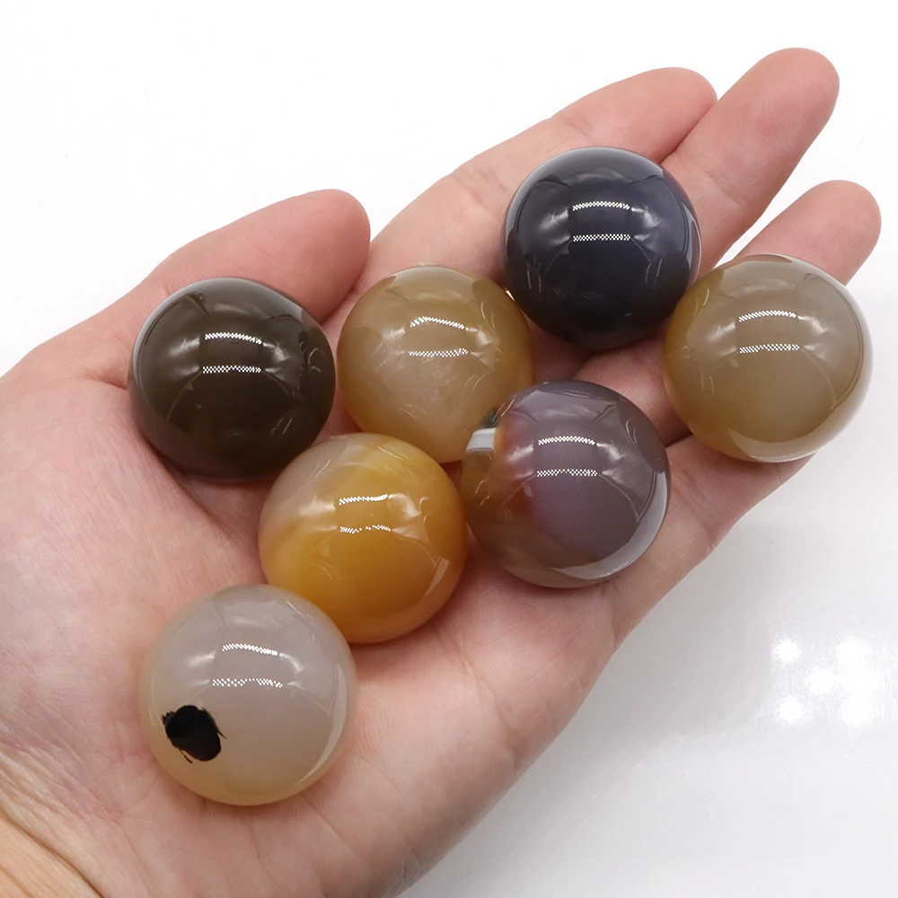 

5PC 30MM Ball Shaped Natural Gray Agate Crystals Gemstone Home Decor Healing Stones Magic Craft Globe Massaging Gift