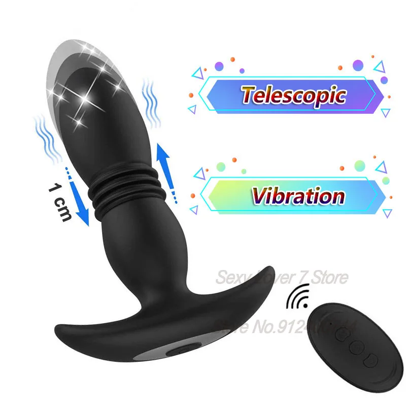 

Male Prostate Massager Telescopic Anal Vibrator G-spot Stimulation Thrusting Dildo Vibrator Butt Plug Erotic Sex Toy for Men Gay