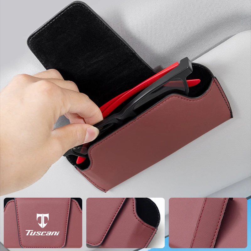 Автомобильный козырек держатель для очков кожаный магнитный ящик хранения