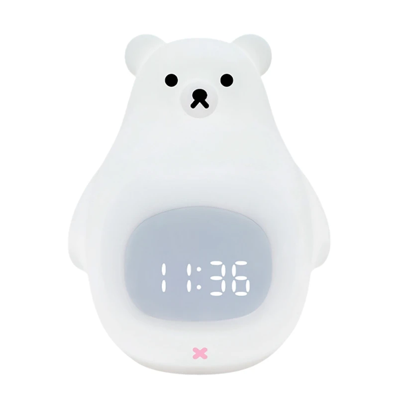 

Милый детский будильник с силиконовым медведем, светодиодный ночсветильник, цифровые часы, портативный и Перезаряжаемый ночсветильник с м...