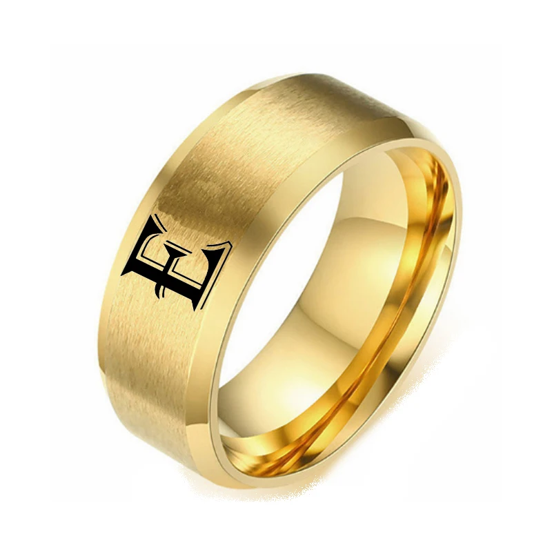 

Stainless Steel RING Gold Color Personalised Initial Ring Engrave A to Z Alphabet Signet Blank Plain Band Ring For Men Womem
