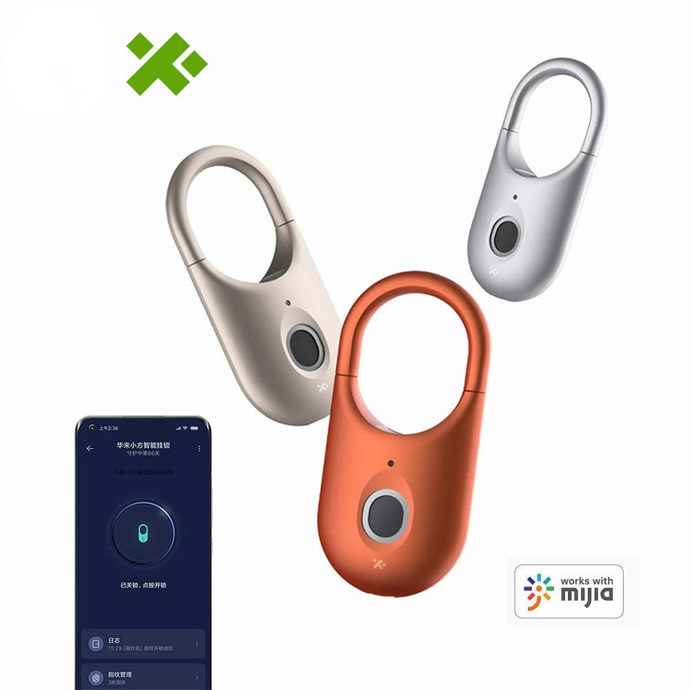 

Hualai smart Lock Bluetooth Fingerprint Padlock Door Lock & Anti-lost device Low battery display work with mijia mi home app