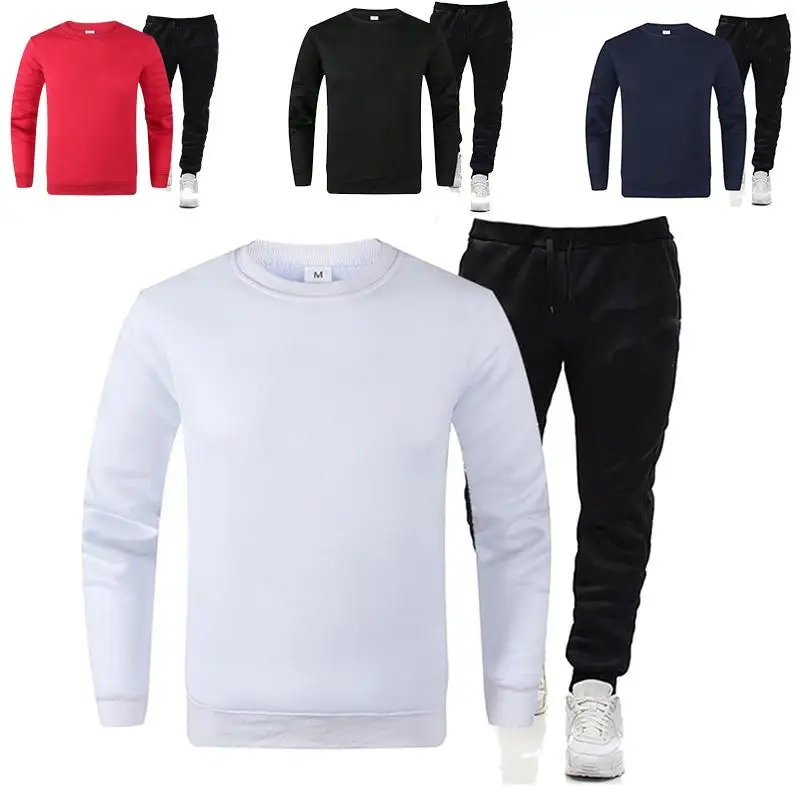 

Men Sweatsuit 2 Piece Set 2022 Outfit Suit Casual Sweatshirt and Jopper Trousers Solid Color Tracksuit Ropa Mujer Spring Autumn