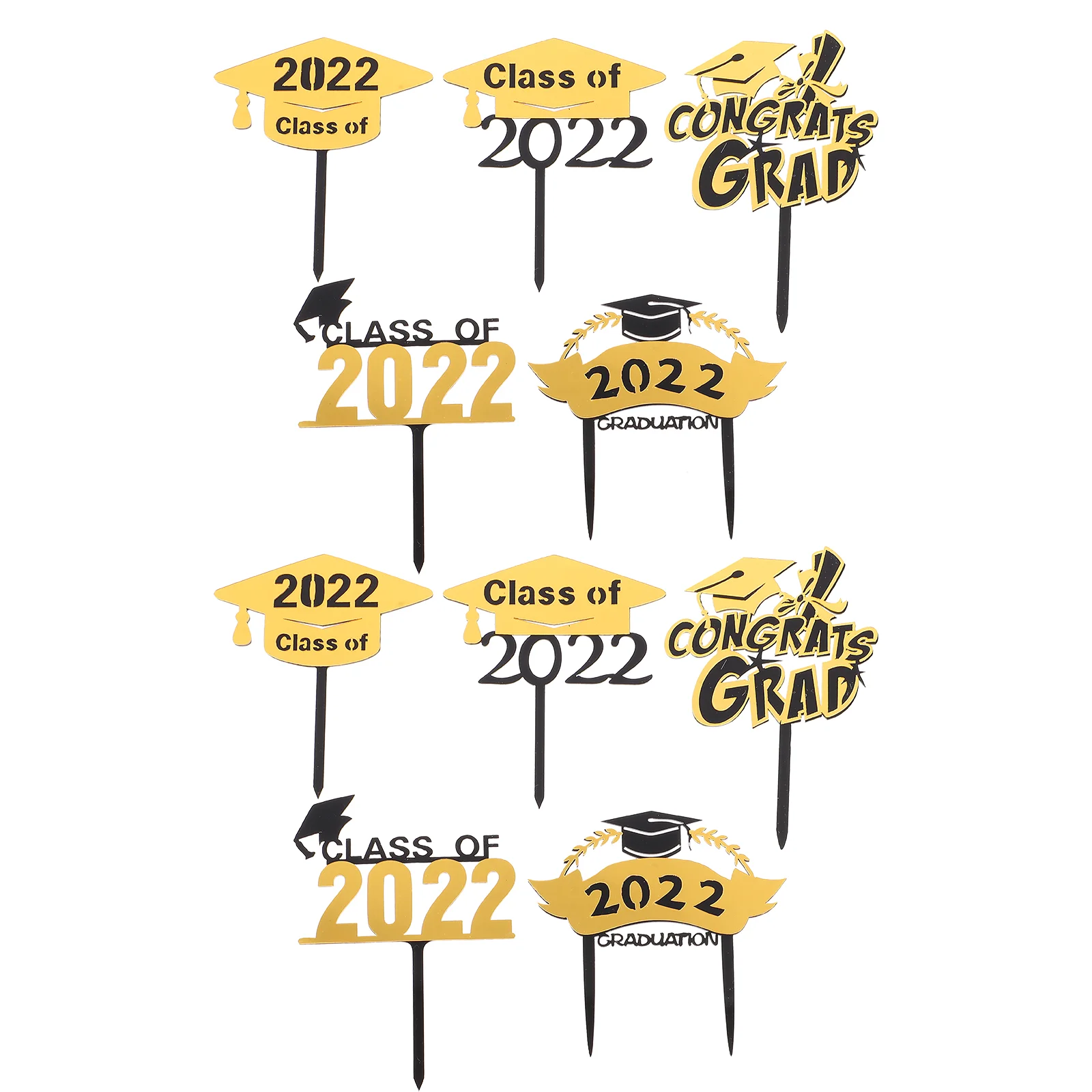 

10Pcs Portable Senior Year Party Cupcake Picks Lovely Cake Inserts Decorations