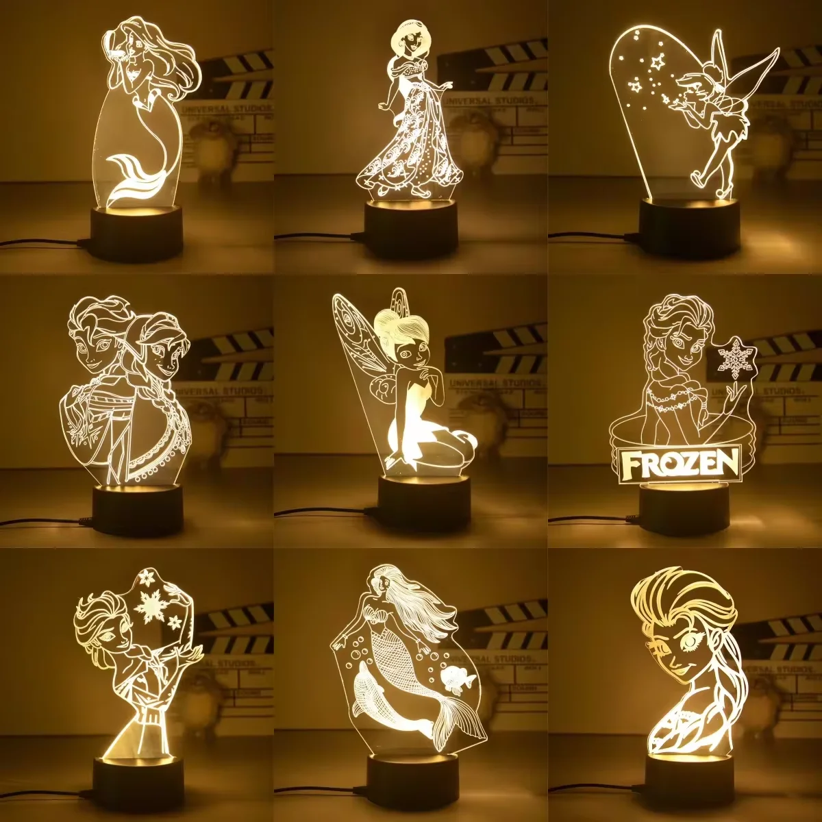 Светодиодная настольная лампа в виде мультяшной принцессы