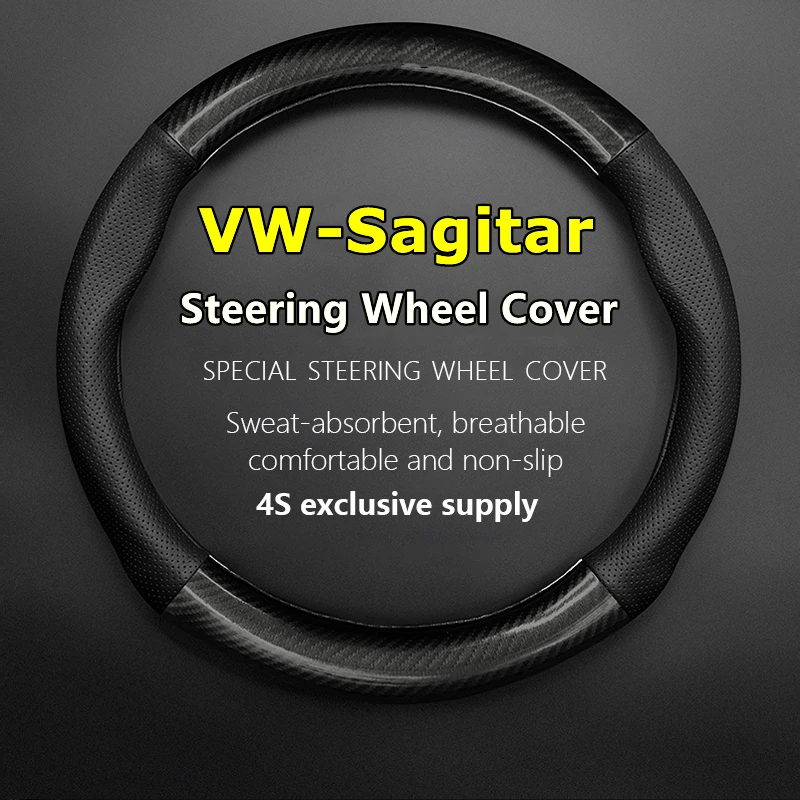 

No Smell Thin For VW Volkswagen Sagitar Steering Wheel Cover Genuine Leather 1.6 230TSI 180TSI 2.0TSI GLI 200TSI DSG 2017 2018