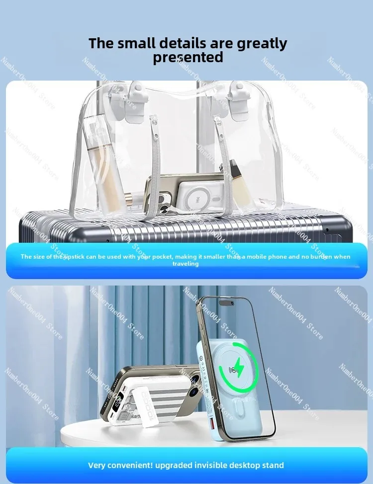 Magnetic Wireless Power Bank 10000 MAh with Wired Fast Charging Large-capacity Mobile Supply