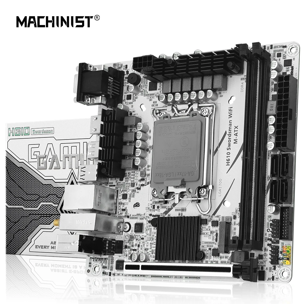 

MACHINIST H610 Swordsman WiFi Motherboard LGA 1700 Processor Support Intel Core 12 13 Gen CPU DDR4 RAM Memonry NVME M.2 SATA 3.0