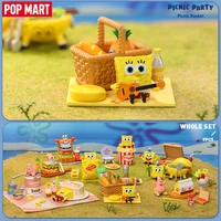 pop mart spongebob picnic party series prop blind box doll binary action cute birthday gift kid toy mystery box