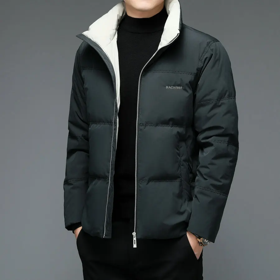 Men Black Navy Blue Green Gray Puffer Bacic Coats Winter Thick Thermal Puff Jackets Male Casual Warm Quilted Padded Outerwear