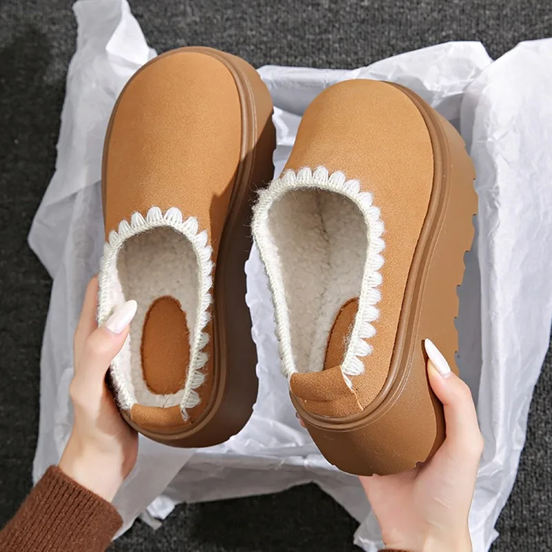 Зимние сапоги для женщин новинка 2024 зимние кашемировые теплые туфли на толстой