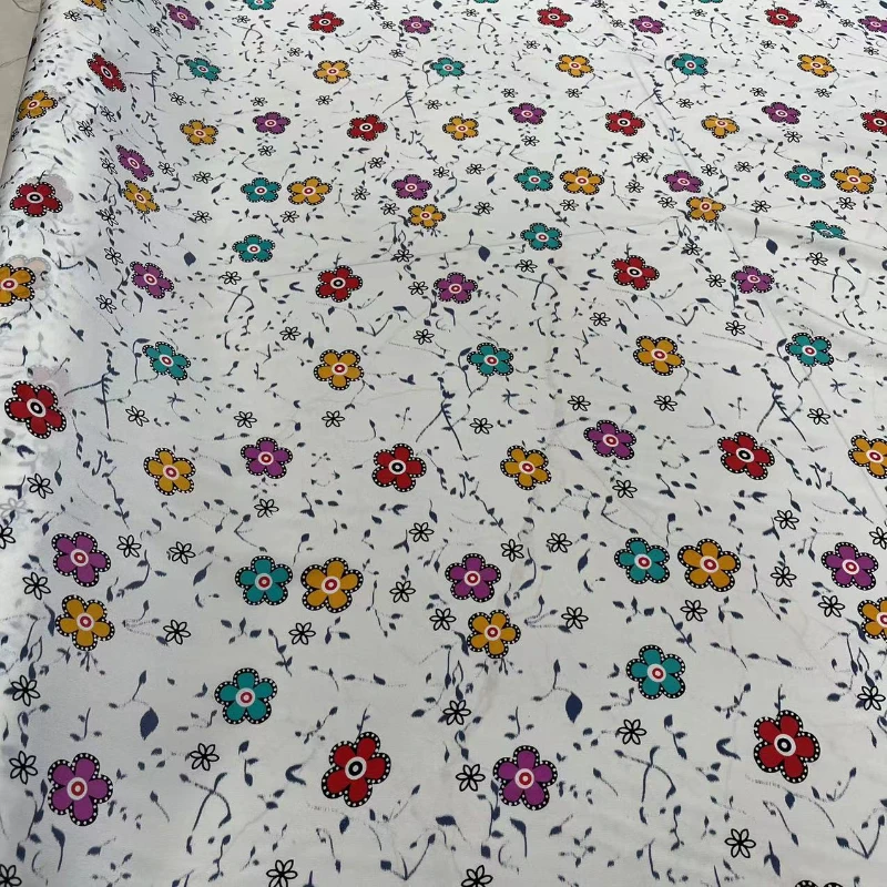 

Printed Silk Crepe Fabric Summer Soft Drape Dress Garment Fabrics Material by Diy Sewing Brand Natural Ice Silks by the Meter