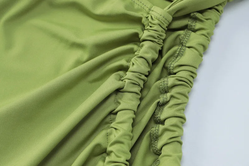 Женский летний сексуальный топ-бандо с открытой спиной и юбкой разрезом 2024