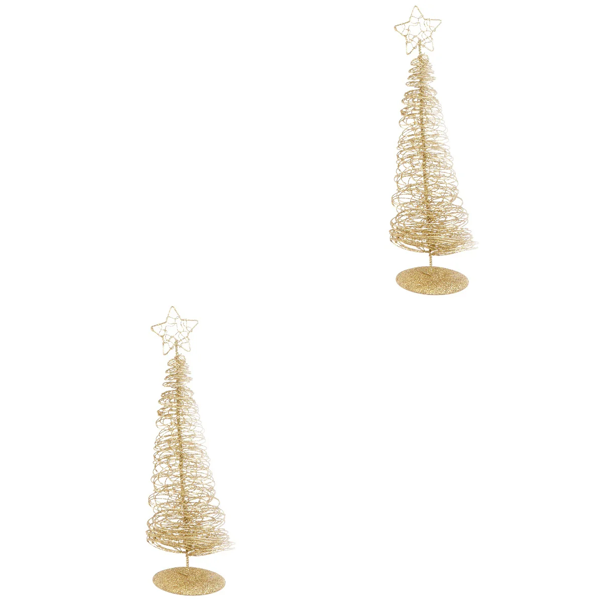 

2 pcs Desktop Christmas Tree Decor Glitter Beads Adornment Christmas Accessory