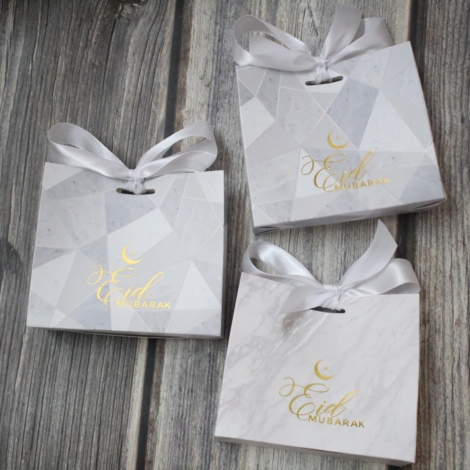

2022 Eid Mubarak коробка для конфет мраморная бумажная Подарочная сумка для Рамадана Подарочная коробка для сувениров для вечерние НКИ, Мусульман...
