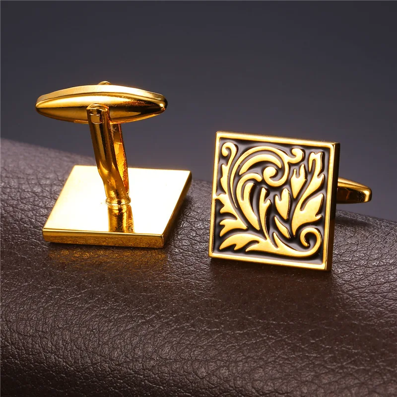 Запонки Collare для мужчин золотистые/Серебристые эмалированные запонки винтажные