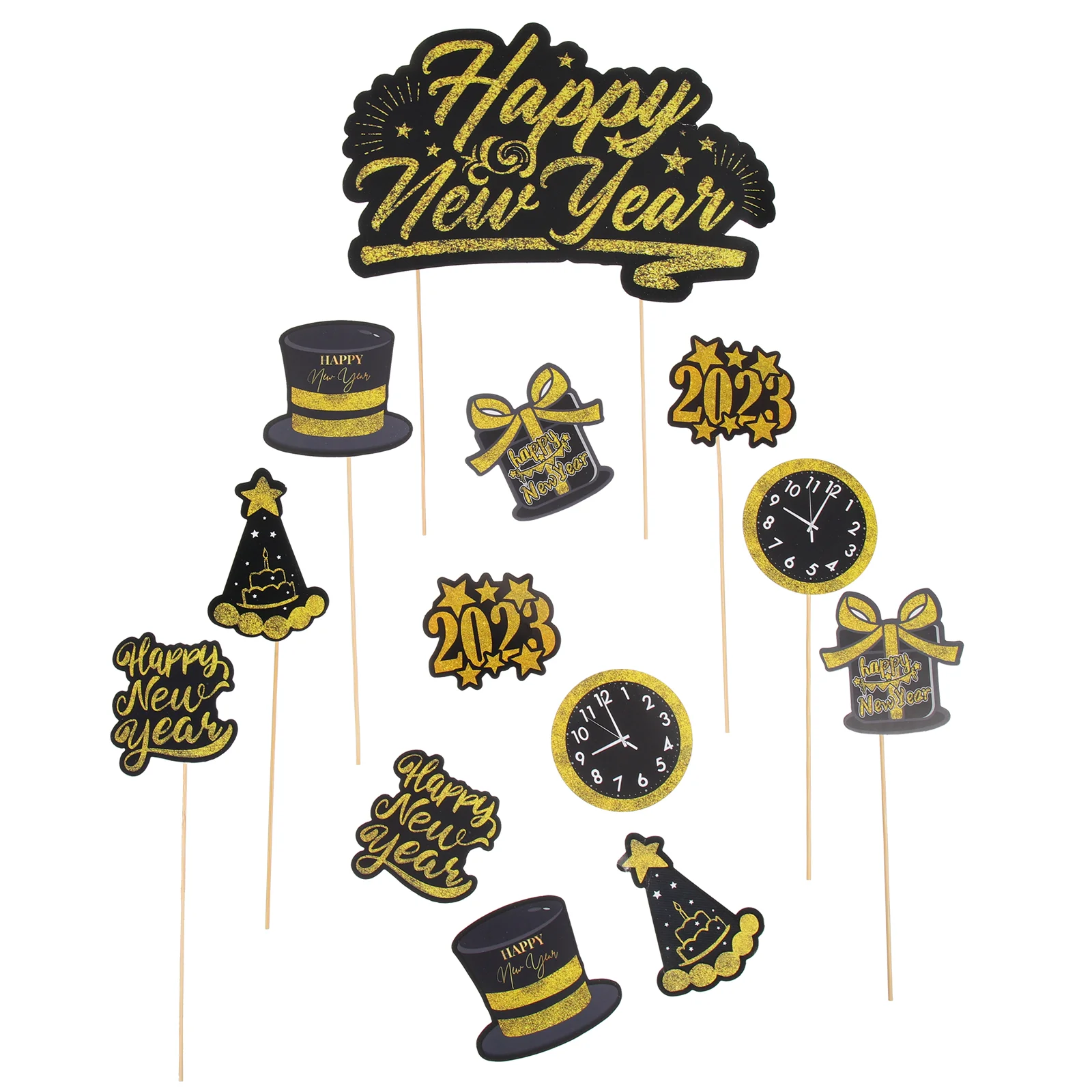 

New Year Cupcake Party Toppers Decor Decoration Happy Cakesupplies Dessert