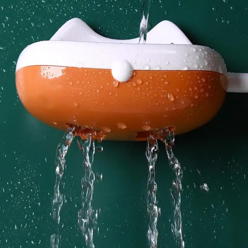 Нескользящий поднос для мыла в ванную комнату ящик виде кошки на удачу настенная