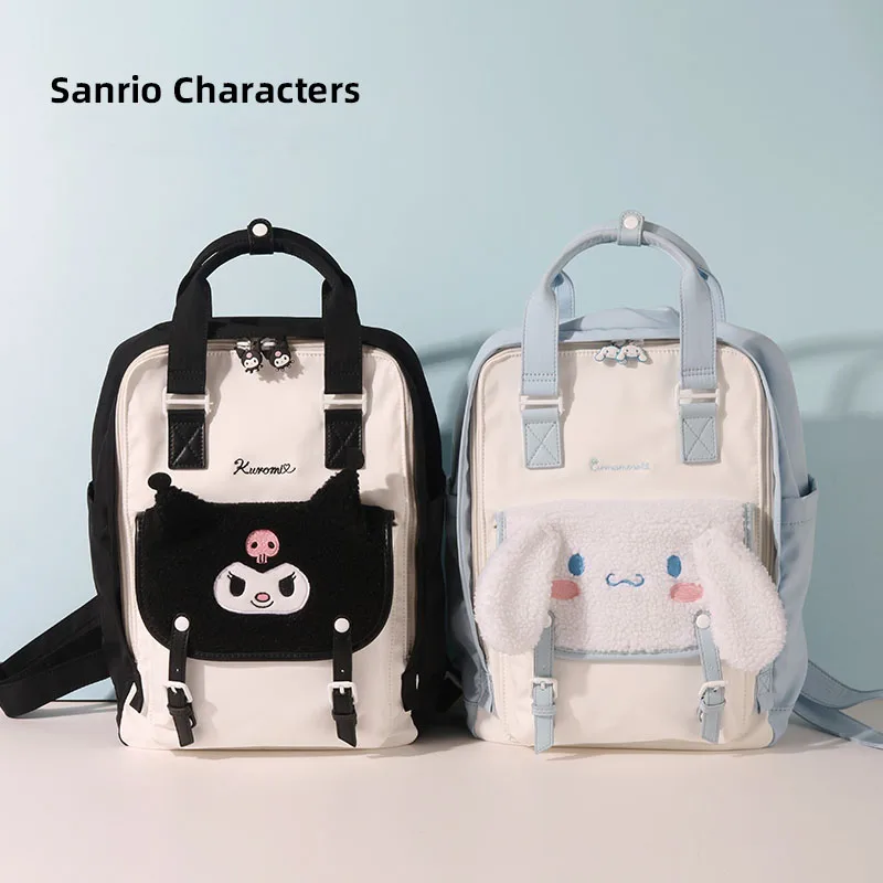 

Милый мультяшный кавайный Sanrioed Cinnamoroll Kuromi с новым узором, вместительный рюкзак для студентов, сумка для компьютера