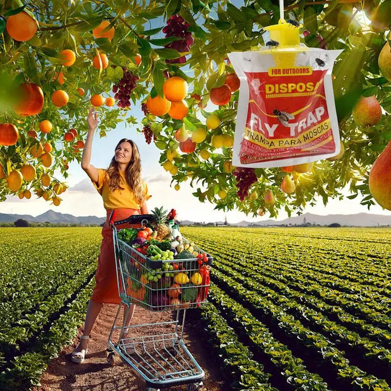 

Fly Trap Bag Hanging Mosquito Catching Bait Bag Natural Pre-Baited Big Fly Bag Pests Controlling Garden Yard Home Supplies