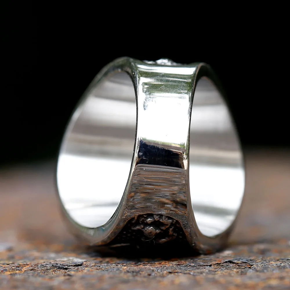 Кольцо из нержавеющей стали 316L с камнем в индийском стиле голубым Цирконом