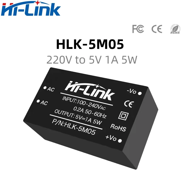

Hi-Link HLK-5M05 10 шт./лот HLK-5M12 AC-DC 220 В до 5 В 3,3 В 12 В 5 В 700 мА Модуль питания AC DC понижающий модуль