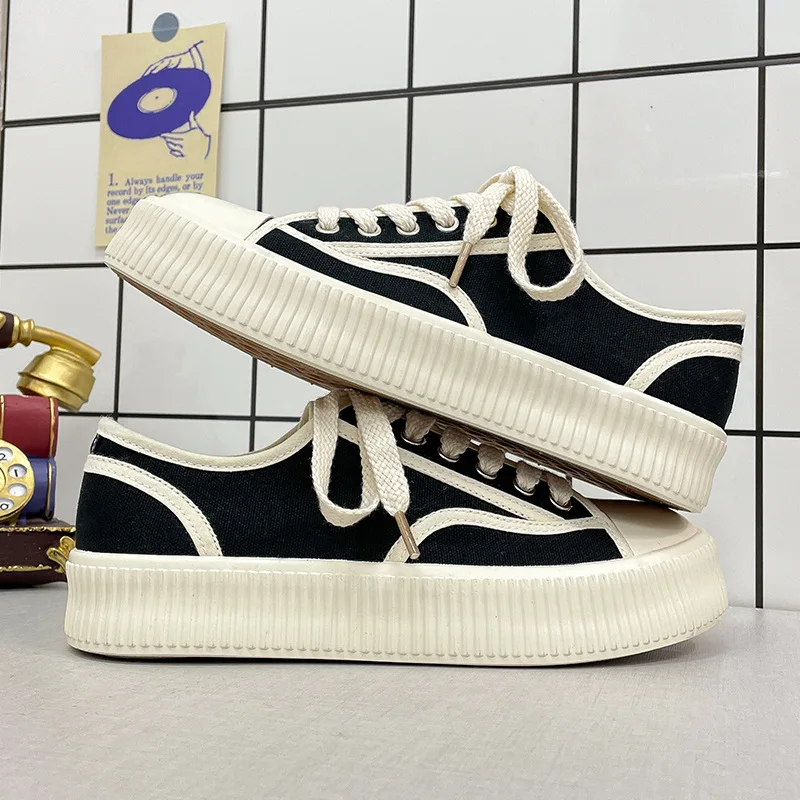 

Новинка 2023, парусиновая повседневная обувь, Мужская Вулканизированная обувь, Высококачественная Мужская и женская дышащая удобная обувь на плоской подошве с завязками для пар