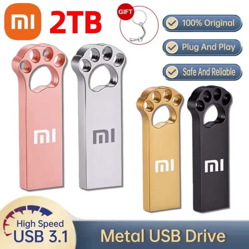 Xiaomi Flash Drives 2 ТБ Usb 3.0 Мини Высокоскоростной Металлический Pendrive 1 512 ГБ Портативный