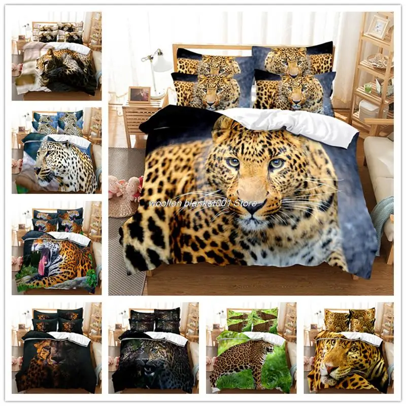 

Leopard 1 Bedding Duvet Cover Set 3d Digital Printing Bed Linen Fashion Design Comforter Cover Bedding Sets Bed Set