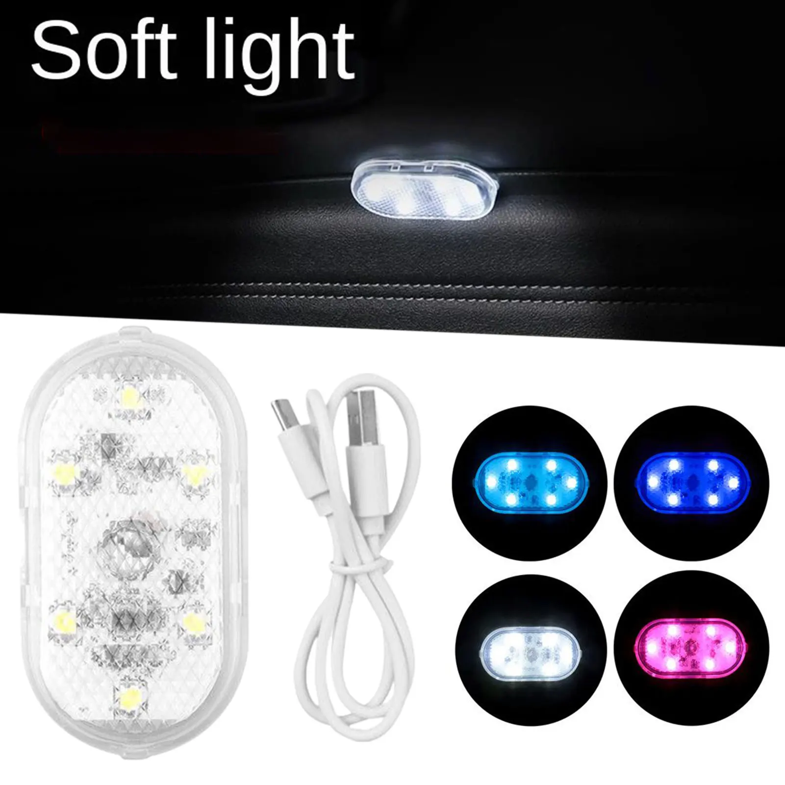 

Touch Atmosphere Lamp LED USB Charging Car Interior Tap Light With Touch Sensor Switch Stick-on Ceiling Night Lights Auto Access