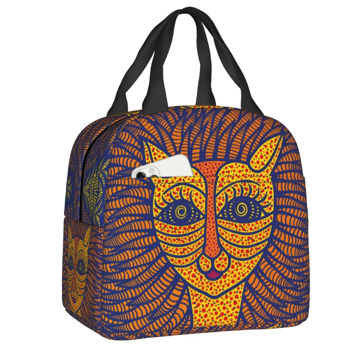 

Изолированная обеденная сумка для автопортрета Yayoi Kusama для открытого пикника абстрактное искусство герметичный охладитель термальная коробка для бенто для женщин и детей