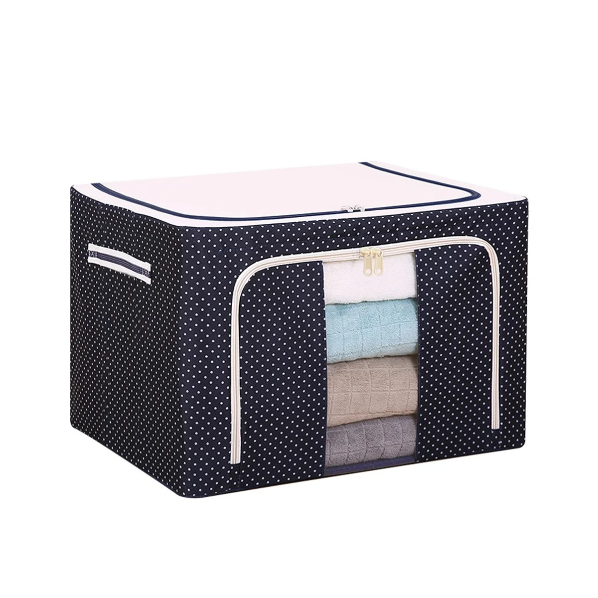 

Коробка для хранения одежды из ткани Оксфорд, 66 л, со стальной рамой, складная сумка, Прозрачная молния для одежды